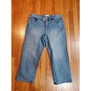 Nine West Jeans Chrystie Capri Light Wash Blue Cropped Stretch Denim Pants Sz 10